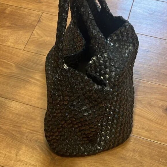 Naghedi Silver Woven Tote with Sturdy Handles - Picture 3 of 5